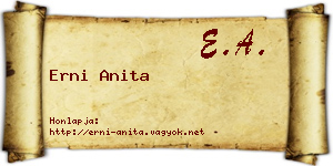 Erni Anita névjegykártya